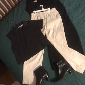 Casual Corner Annex Cream pocket free slacks sz 12